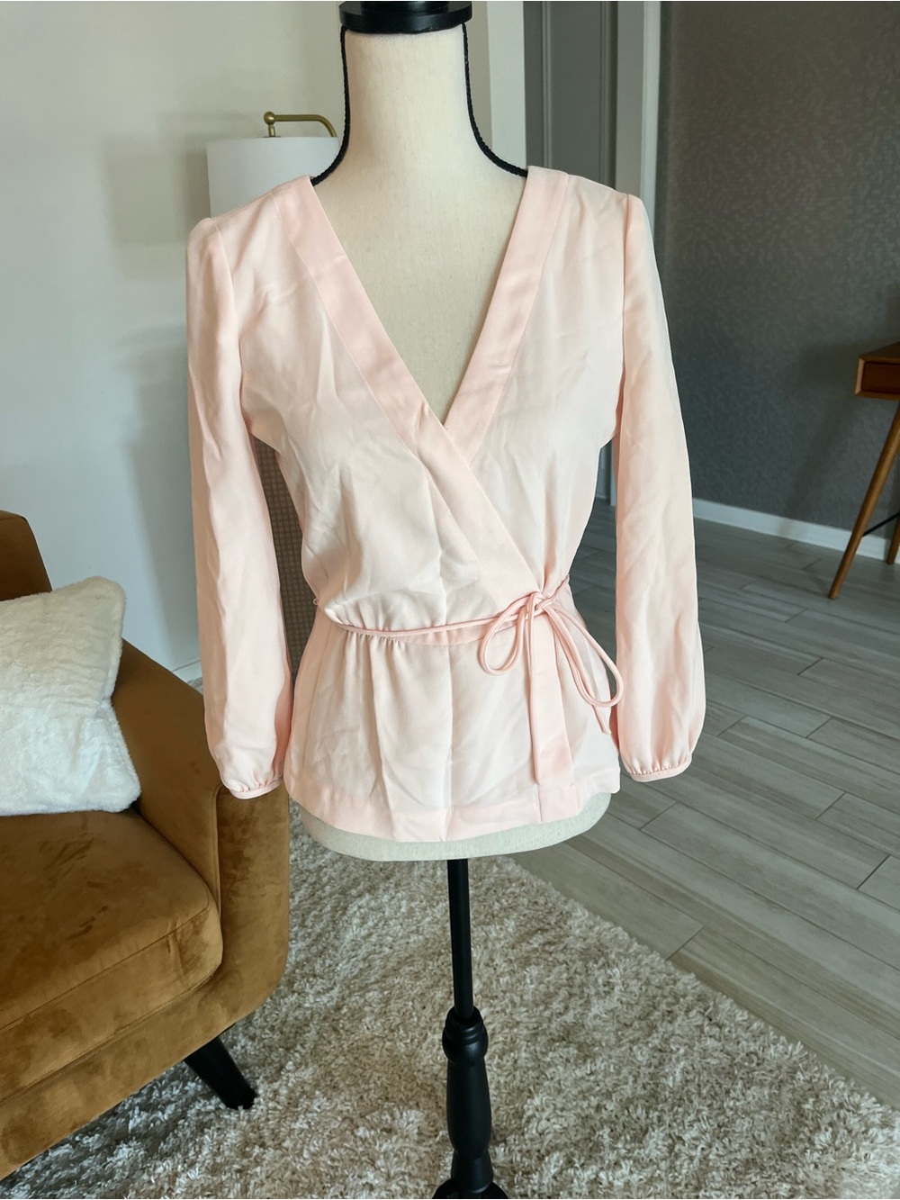 J. Crew Light Pink Wrap Blouse